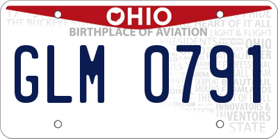 OH license plate GLM0791