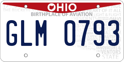 OH license plate GLM0793