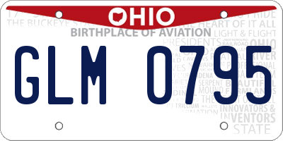 OH license plate GLM0795