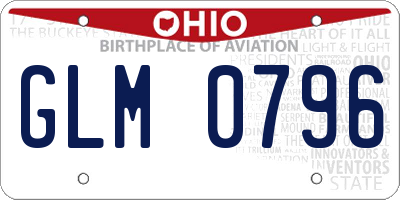 OH license plate GLM0796