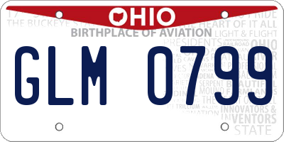 OH license plate GLM0799
