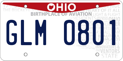 OH license plate GLM0801