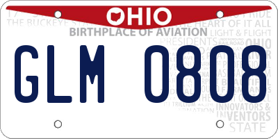 OH license plate GLM0808