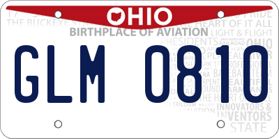 OH license plate GLM0810