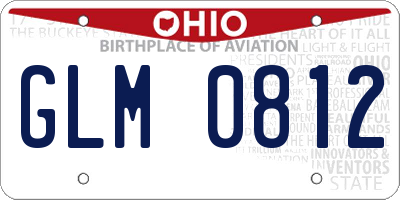 OH license plate GLM0812