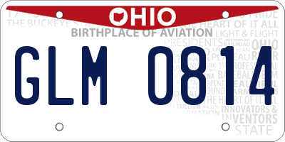 OH license plate GLM0814