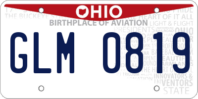 OH license plate GLM0819
