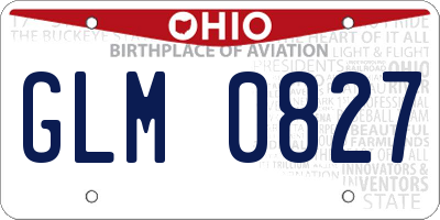 OH license plate GLM0827