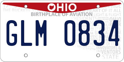 OH license plate GLM0834