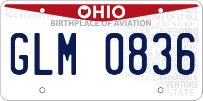 OH license plate GLM0836