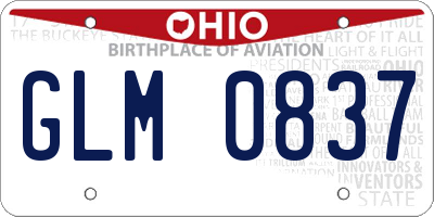 OH license plate GLM0837