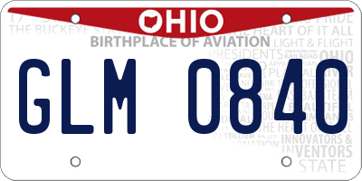 OH license plate GLM0840