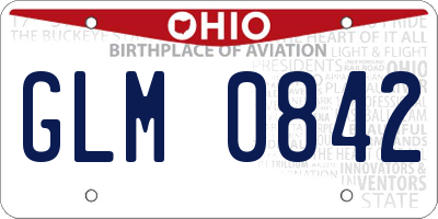 OH license plate GLM0842