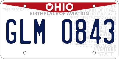 OH license plate GLM0843
