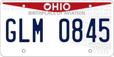 OH license plate GLM0845