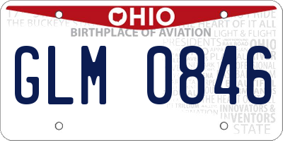 OH license plate GLM0846