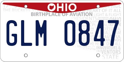 OH license plate GLM0847