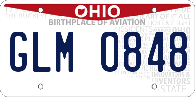 OH license plate GLM0848