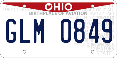 OH license plate GLM0849