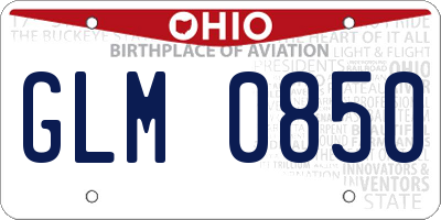 OH license plate GLM0850