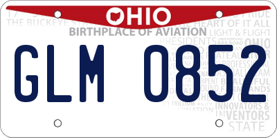 OH license plate GLM0852