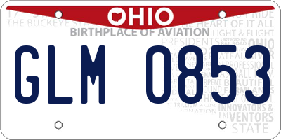 OH license plate GLM0853