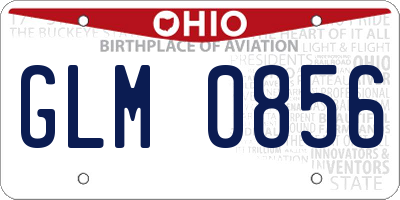 OH license plate GLM0856