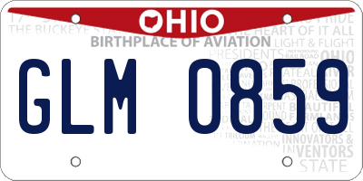 OH license plate GLM0859