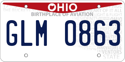 OH license plate GLM0863