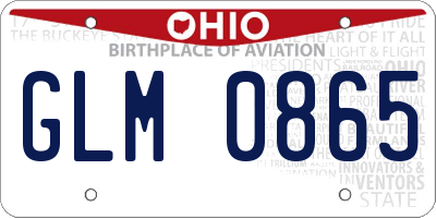 OH license plate GLM0865