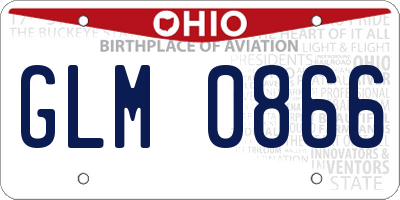 OH license plate GLM0866