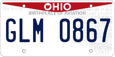OH license plate GLM0867