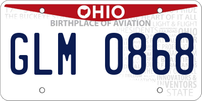 OH license plate GLM0868