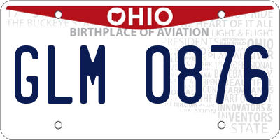 OH license plate GLM0876