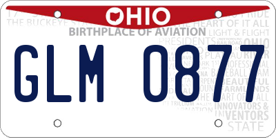 OH license plate GLM0877
