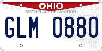 OH license plate GLM0880