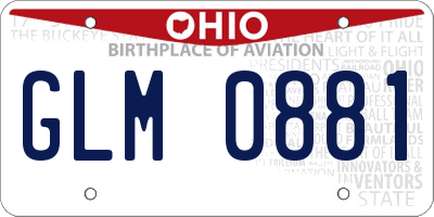 OH license plate GLM0881