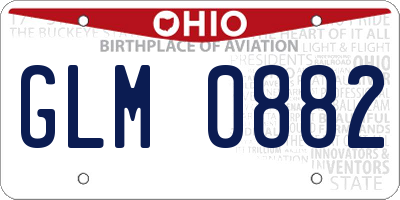 OH license plate GLM0882