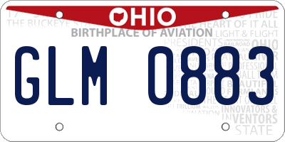 OH license plate GLM0883