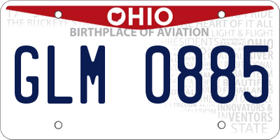 OH license plate GLM0885