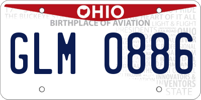 OH license plate GLM0886