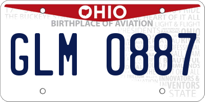 OH license plate GLM0887