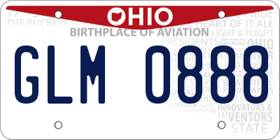 OH license plate GLM0888