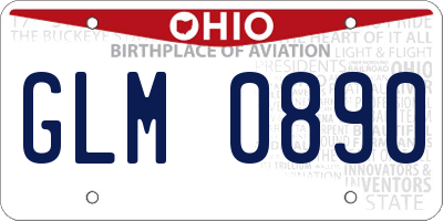 OH license plate GLM0890