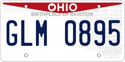 OH license plate GLM0895
