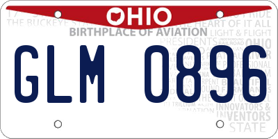 OH license plate GLM0896