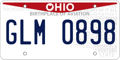 OH license plate GLM0898
