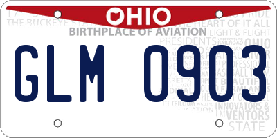 OH license plate GLM0903