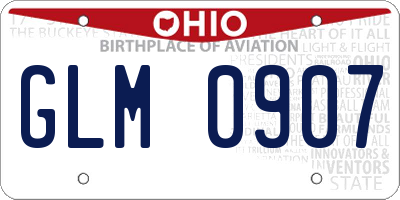 OH license plate GLM0907