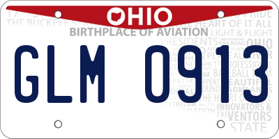 OH license plate GLM0913